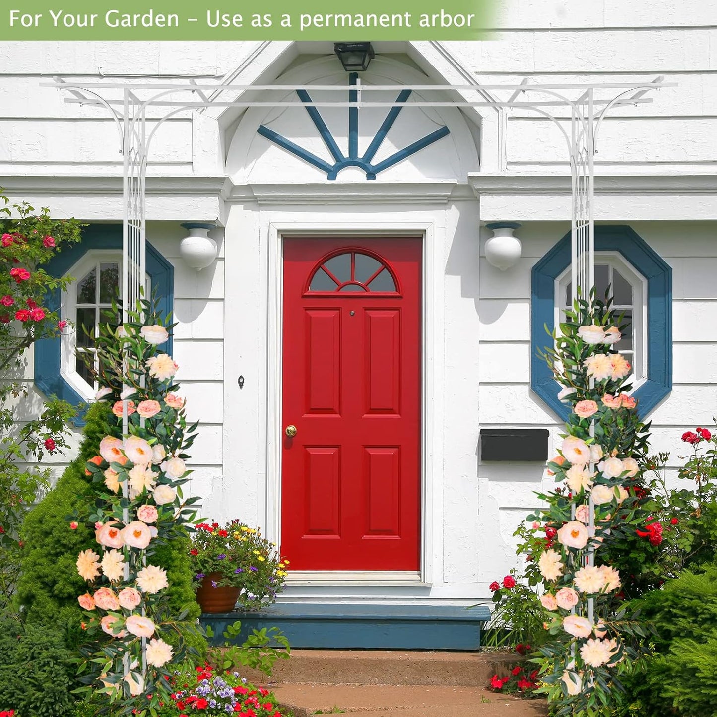 Garden Arbor Arch Metal Rustproof Wedding Climbing Plant Trellis