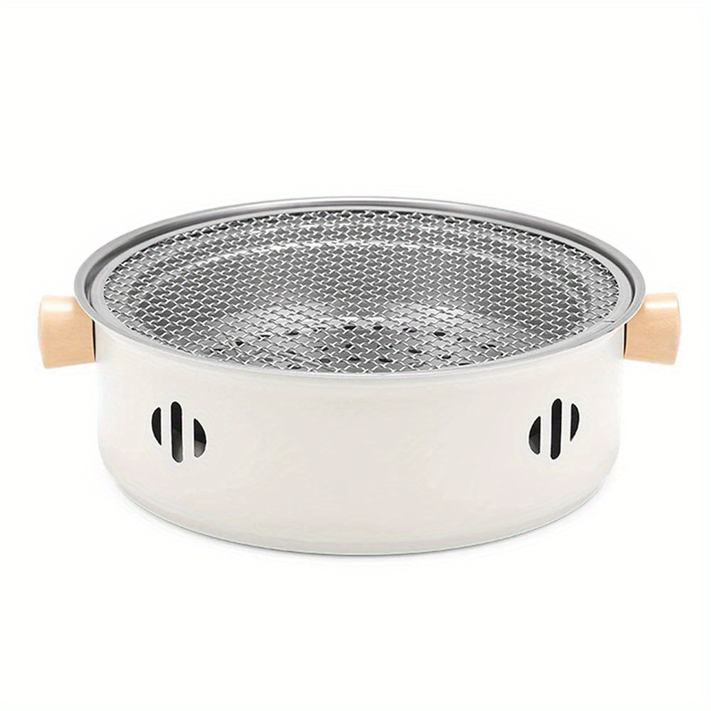 Charcoal BBQ Grill Portable Tabletop Stainless Steel Outdoor Camping Barbecue Grill Set with Cooking Grate – Compact Foldable Picnic Backyard Patio Cookout Small Smoker Grill for Travel Tailgating