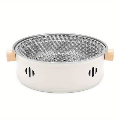 Charcoal BBQ Grill Portable Tabletop Stainless Steel Outdoor Camping Barbecue Grill Set with Cooking Grate – Compact Foldable Picnic Backyard Patio Cookout Small Smoker Grill for Travel Tailgating