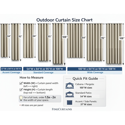 Sheer Curtains for Patio Outdoor – Grommet Top, 4 Panels, Light Filtering, UV & Water Resistant, Privacy Drapes for Pergola, Gazebo, Porch, Backyard, Beige Black Gray White Silver Taupe