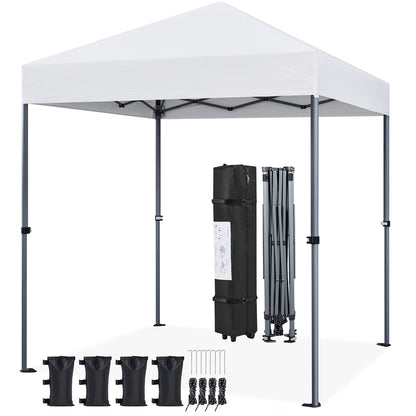 Pop Up Canopy One-Push Lock UPF 50+ Height Adjustable Instant Canopy Tent with Roller Bag, Guy Lines & Ground Anchors for Party, Wedding, Backyard & Commercial Events
