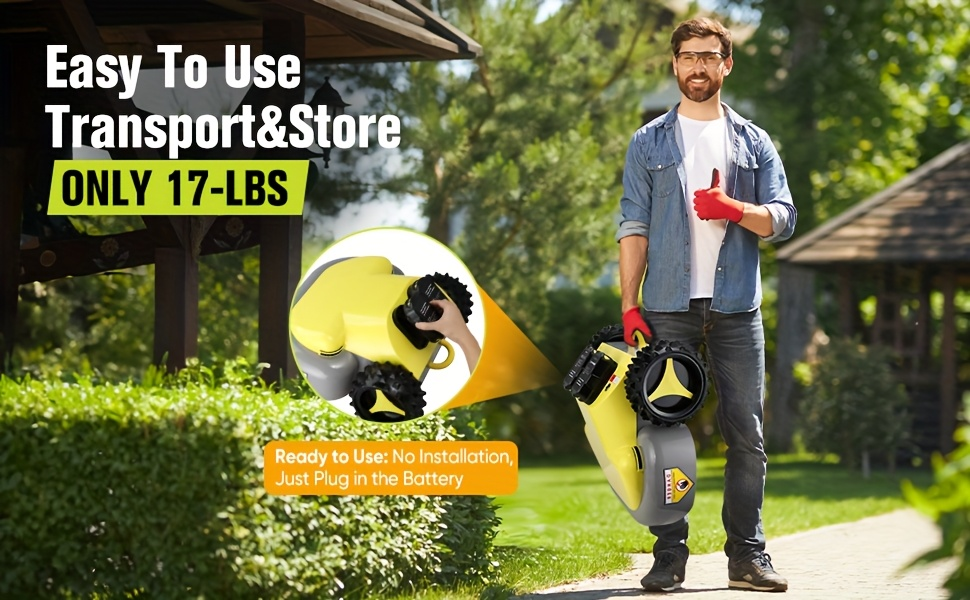 Remote Control Lawn Mower Electric Self-Propelled 20-Inch, Dual 18V Battery, 60-Min Runtime, 30° Slope Capable, 3-Level Height Adjust, Lightweight Portable