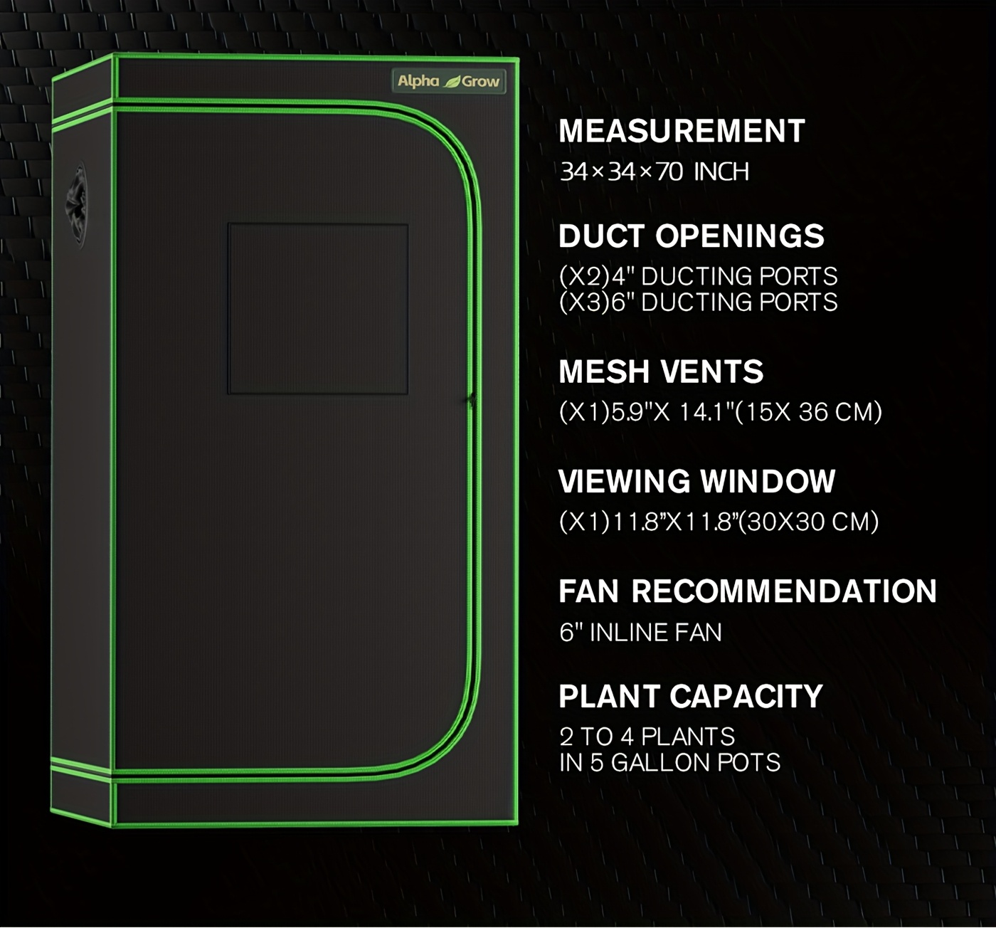 Indoor Grow Tent 1680D Lightproof with Viewing Window, Floor Tray & No-Tool Assembly, Hydroponic Setup for Seedling & Vertical Flowering, Multiple Sizes 2x2 to 4x4ft