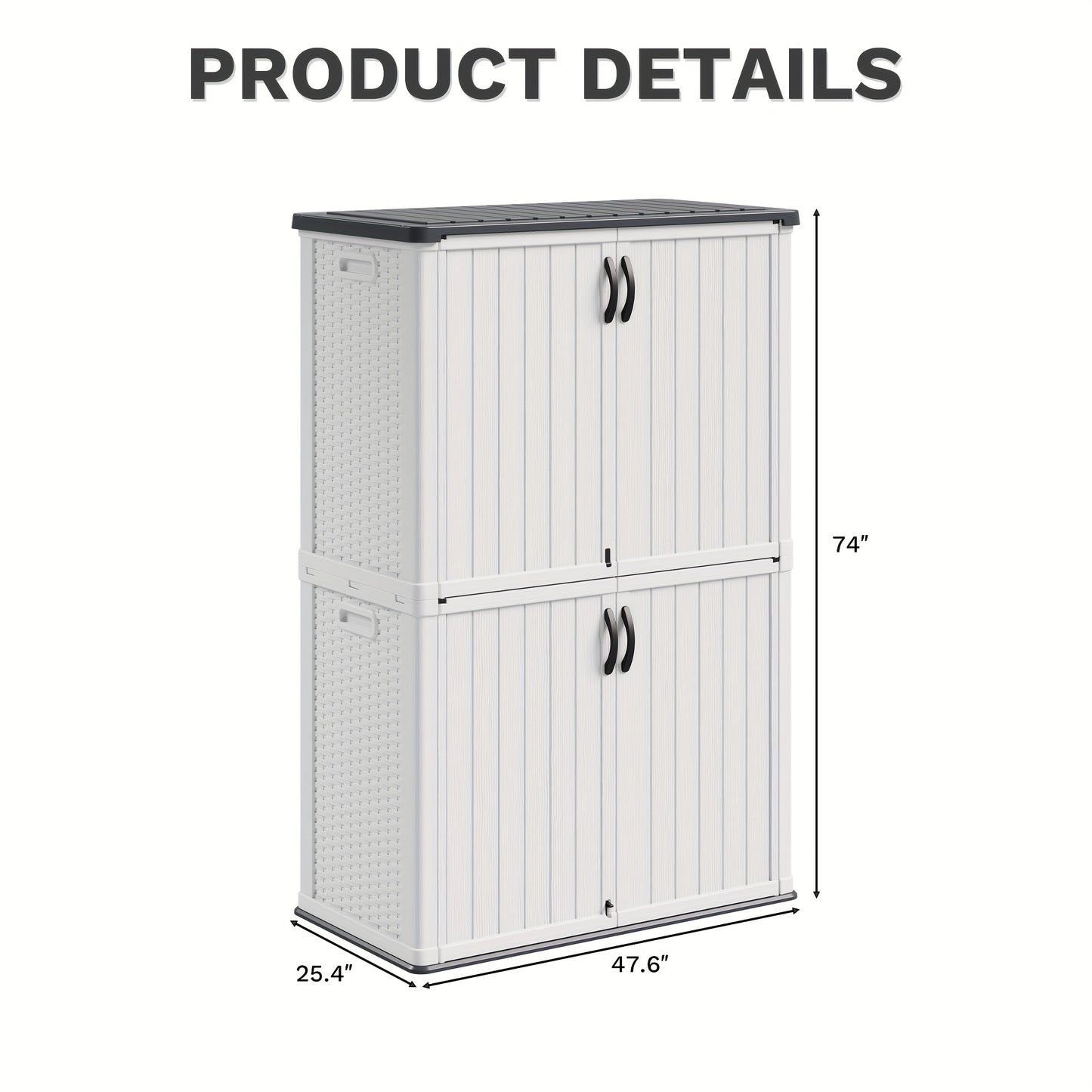 Resin Deck Box Lockable Outdoor Storage, 260 & 520 Gal