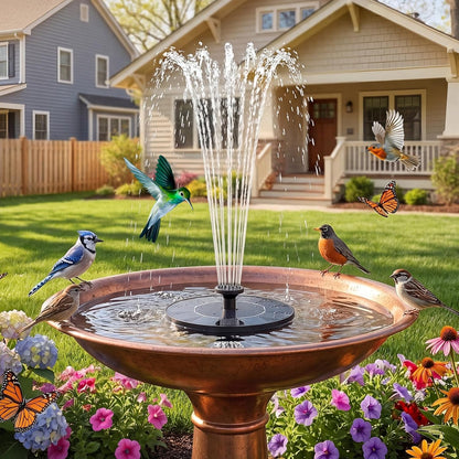 Floating Fountain Pump Solar IP65 with Replacement Nozzles Black