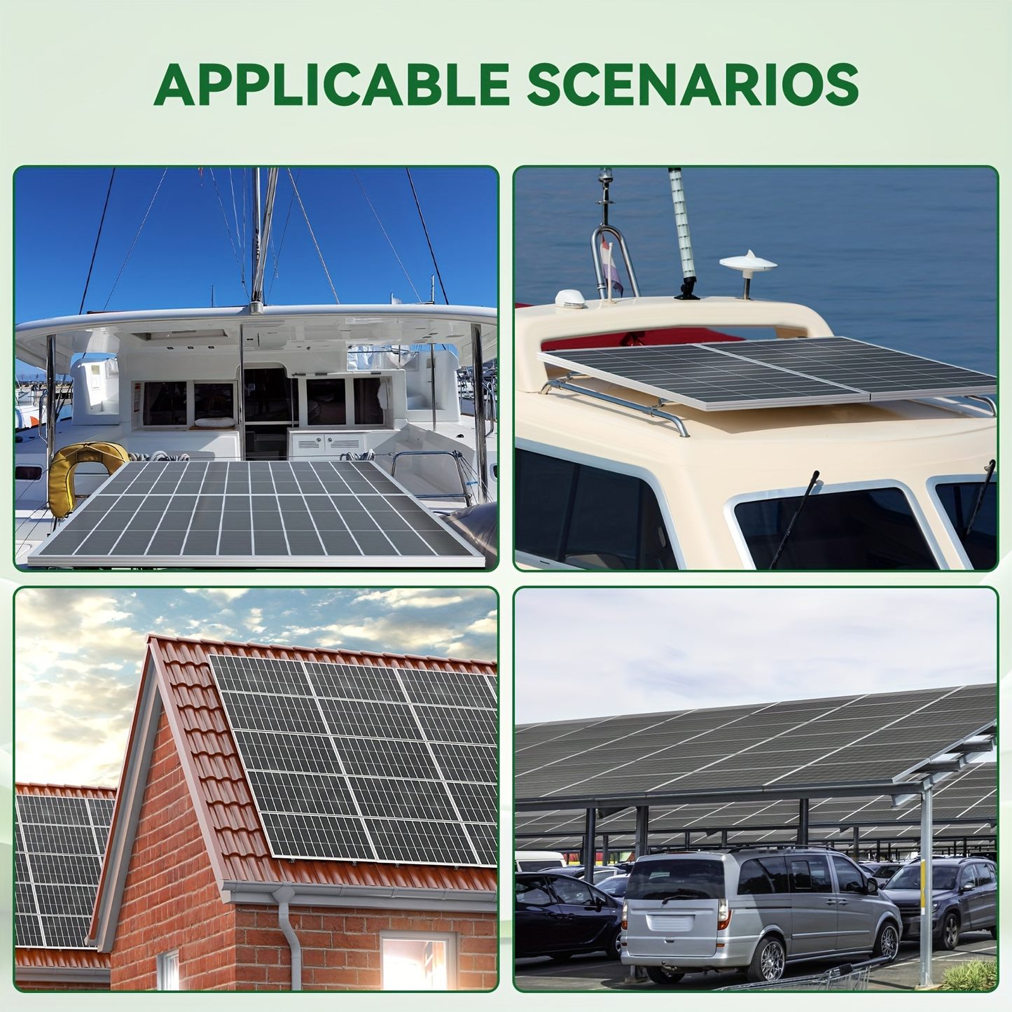 Monocrystalline Solar Panel 400W 25.5% High Efficiency Half-Cut Cell A+ Grade 2pcs 200W 12V Solar Module for Farm House Rooftop RV Caravan Off-Grid System Energy Independence