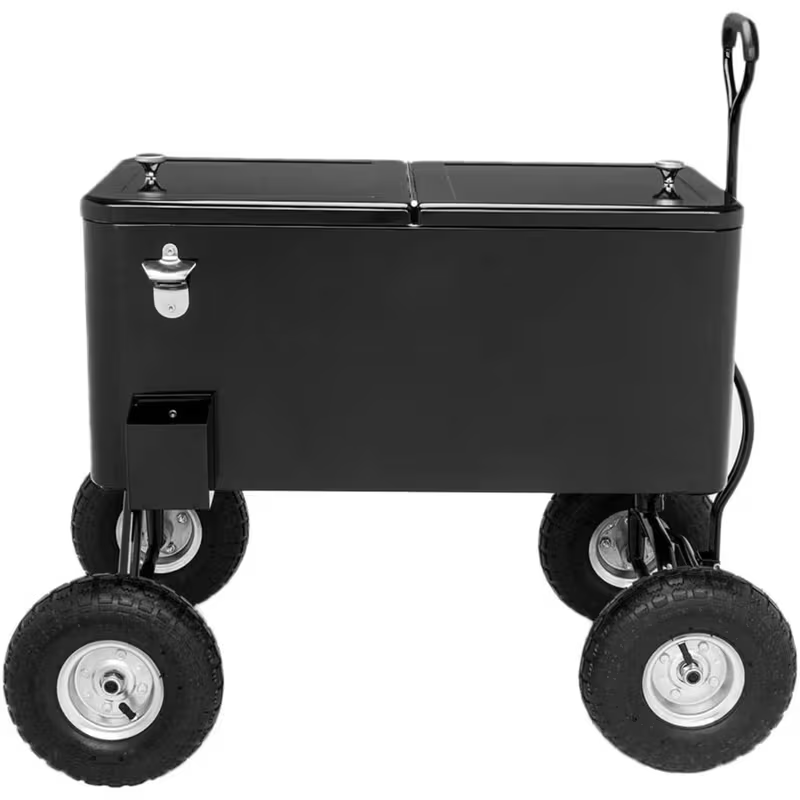 Rolling Cooler Cart 80QT Portable Wagon with 10" Wheels – Patio Beach Outdoor Drink Cooler