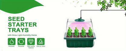Seed Starter Kit with Grow Light LED | Indoor Mini Greenhouse Germination