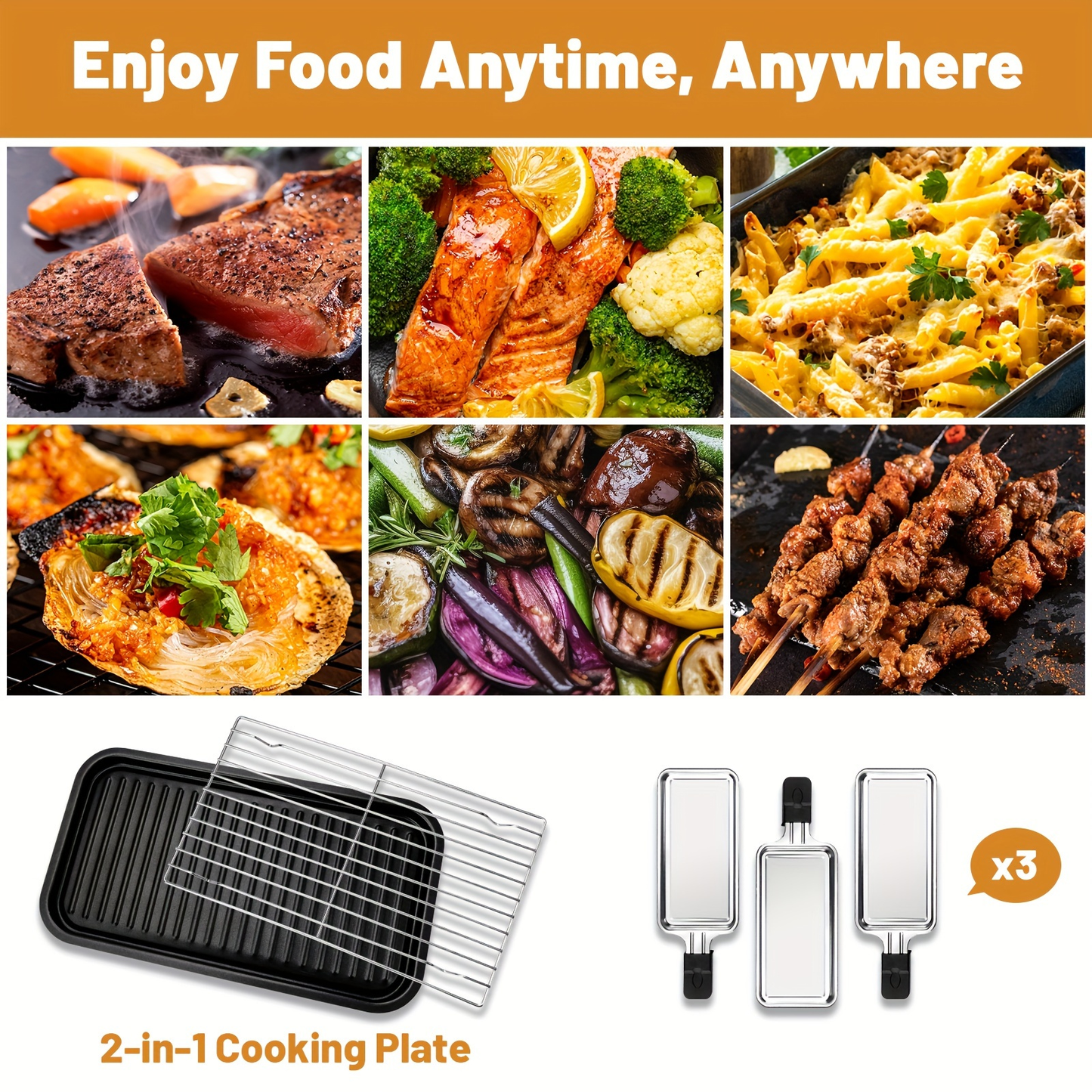 Indoor Electric Smokeless Grill 1700W with Raclette Pans, Non-Stick Dishwasher Safe Plate, Portable Tabletop BBQ Griddle for Couples