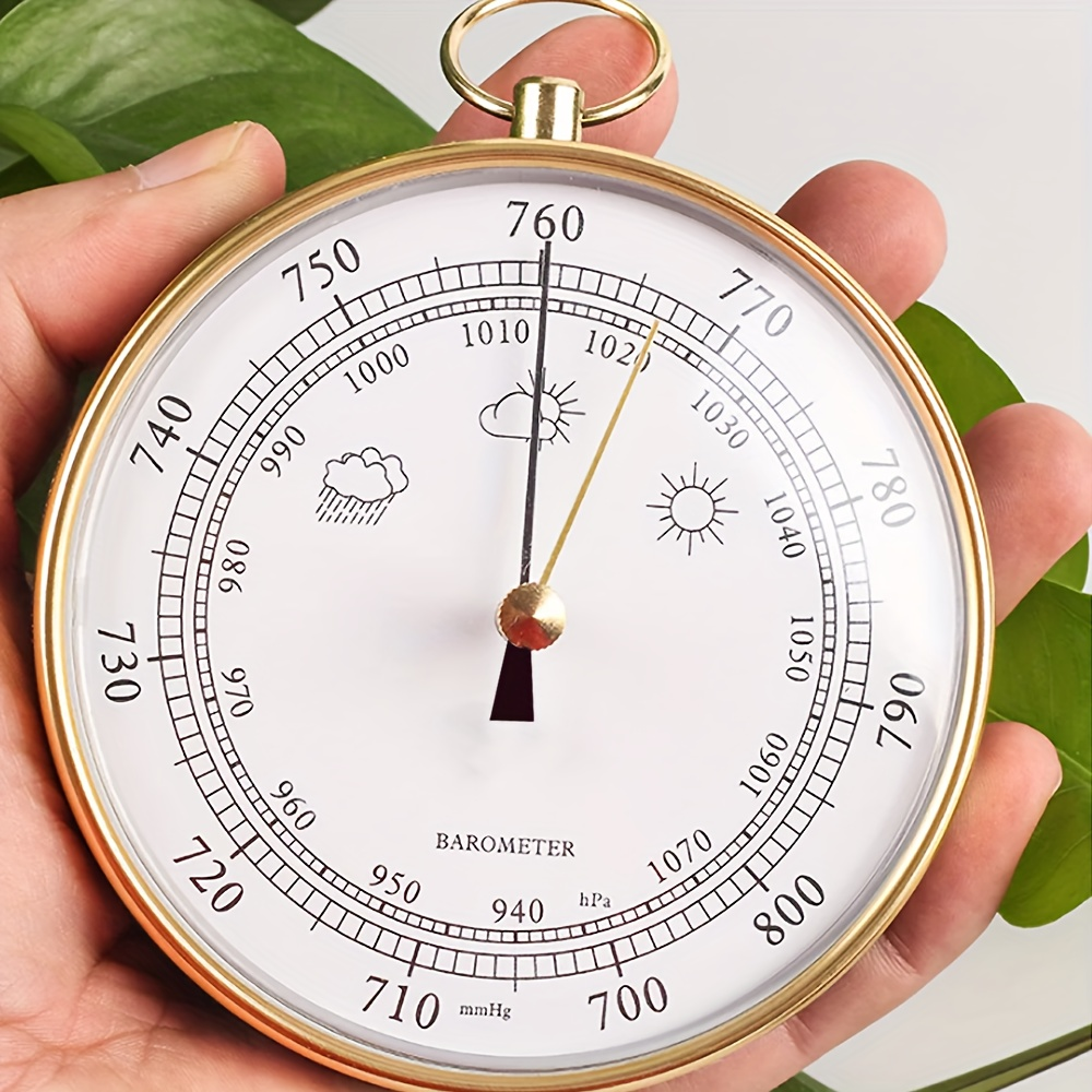 Mechanical Barometer 3.94" | High-Precision Wall-Mounted & Handheld, Battery-Free Weather Gauge for Greenhouse, Lab & Garden