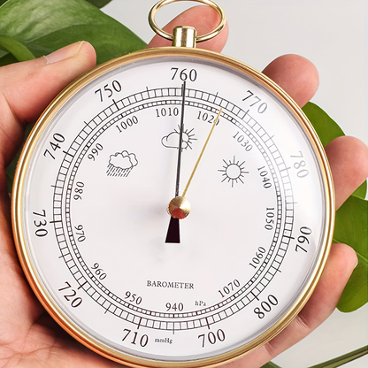 Mechanical Barometer 3.94" | High-Precision Wall-Mounted & Handheld, Battery-Free Weather Gauge for Greenhouse, Lab & Garden