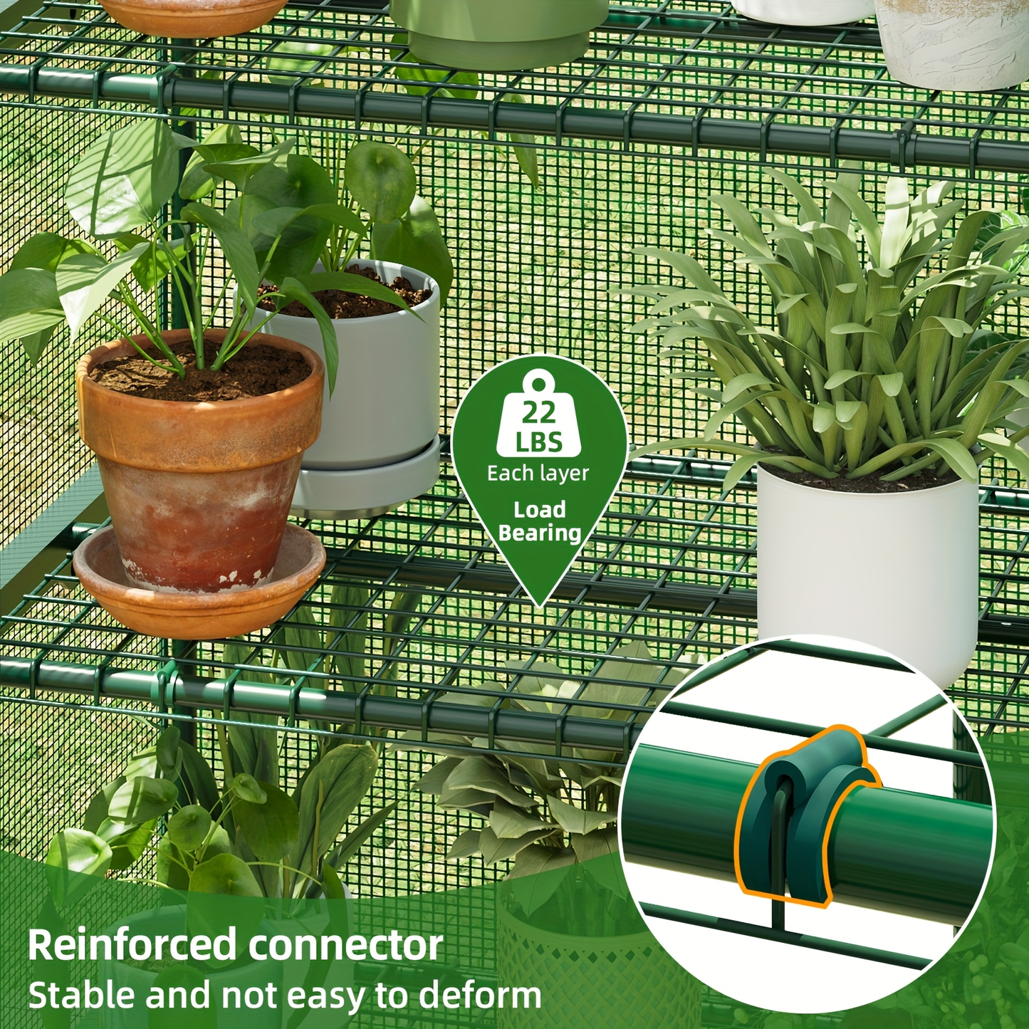 4 Tier Mini Greenhouse for Indoor Outdoor Plants – Portable PE Cover Greenhouse with Rack Stand for Seedlings, Seasonal Decoration & Year-Round Plant Care