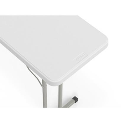 Folding Table 6 ft Narrow HDPE Top 350 lbs Capacity Steel Frame Portable Indoor Outdoor Table for Party, Buffet, Camping & Office