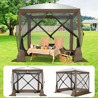 Pop Up Gazebo 8x8ft Mesh Screen Tent Portable Camping Garden Picnic