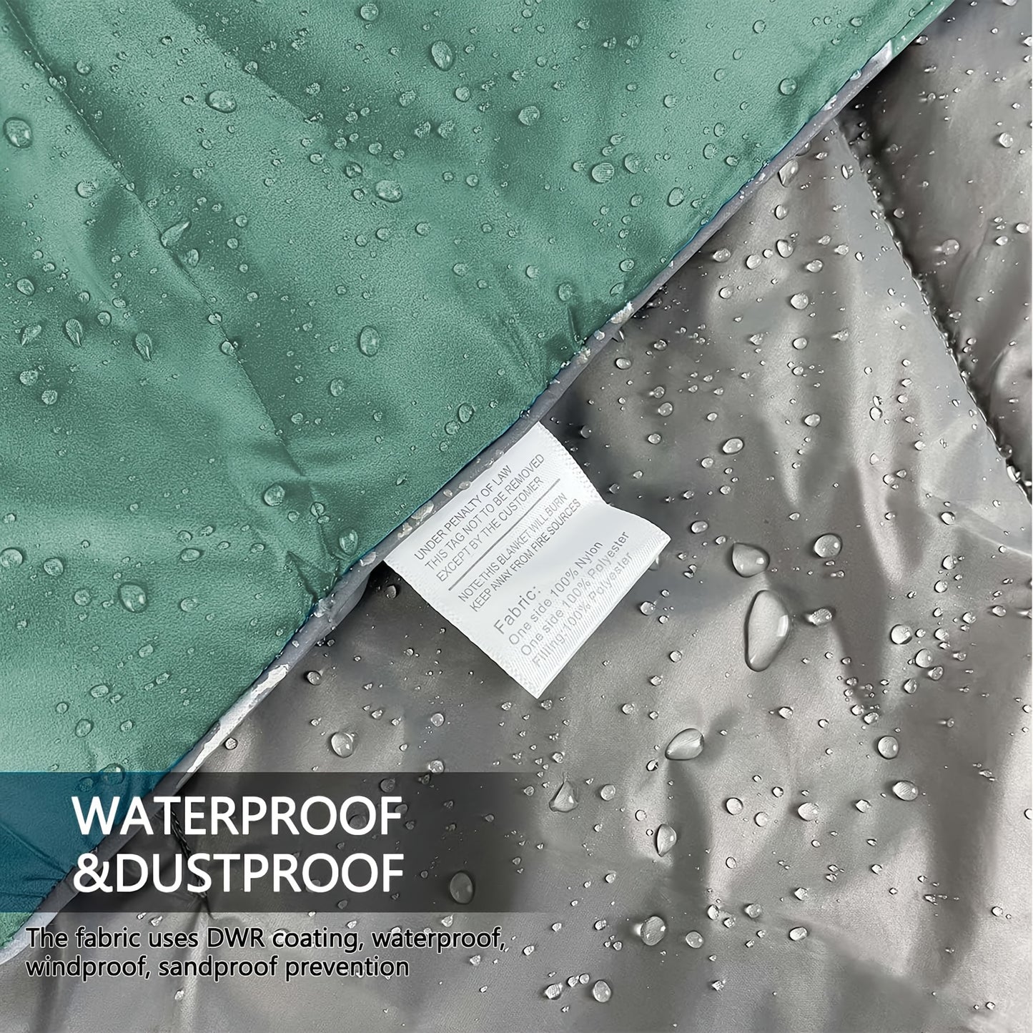 Camping Blanket Puffy Outdoor Down Alternative Windproof Warm 55x79 Inch Lightweight Printed Quilt for Beach Picnic Hammock Travel Cold Weather