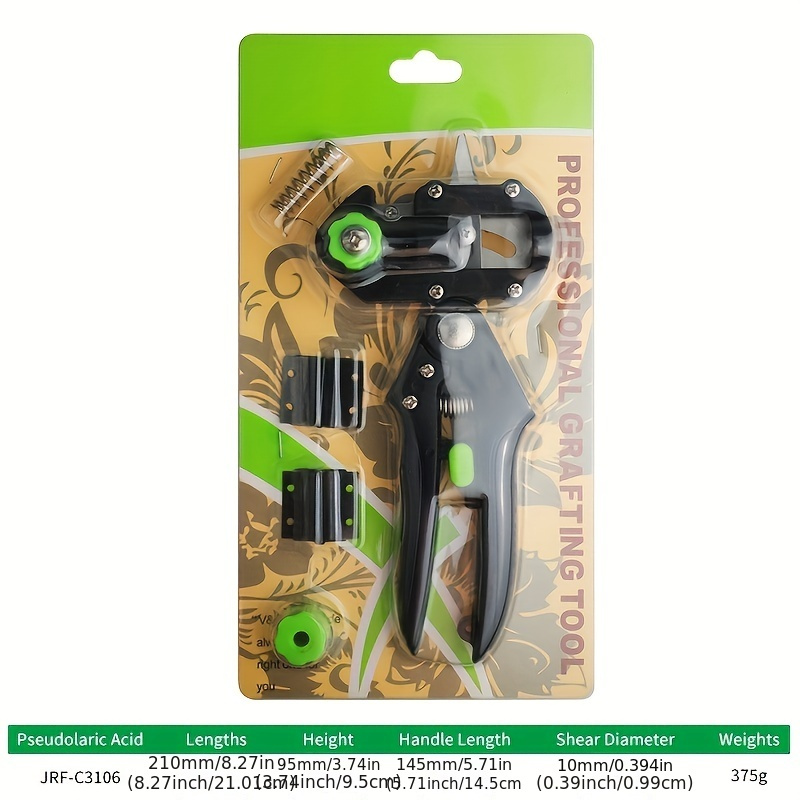 Grafting Scissor Shear Kit with V-Graft, Omega-Graft & U-Graft Blades, Professional High-Carbon Steel Pruner for Fruit Tree Grafting & Plant Propagation