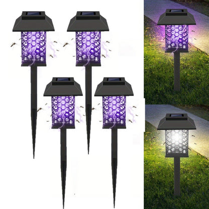 Solar Bug Zapper Outdoor Stake Light – IP44 Waterproof Solar Powered Mosquito Killer Lamp for Yard, Garden, Patio & Pathway – 2 or 4 Pack