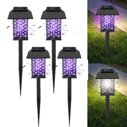 Solar Bug Zapper Outdoor Stake Light – IP44 Waterproof Solar Powered Mosquito Killer Lamp for Yard, Garden, Patio & Pathway – 2 or 4 Pack