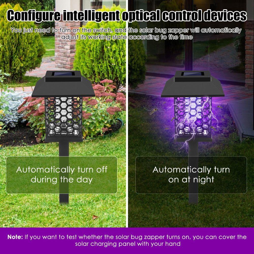 Solar Bug Zapper Outdoor Stake Light – IP44 Waterproof Solar Powered Mosquito Killer Lamp for Yard, Garden, Patio & Pathway – 2 or 4 Pack
