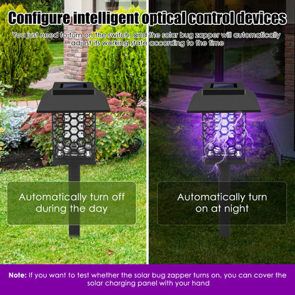 Solar Bug Zapper Outdoor Stake Light – IP44 Waterproof Solar Powered Mosquito Killer Lamp for Yard, Garden, Patio & Pathway – 2 or 4 Pack
