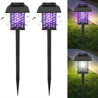 Solar Bug Zapper Outdoor Stake Light – IP44 Waterproof Solar Powered Mosquito Killer Lamp for Yard, Garden, Patio & Pathway – 2 or 4 Pack