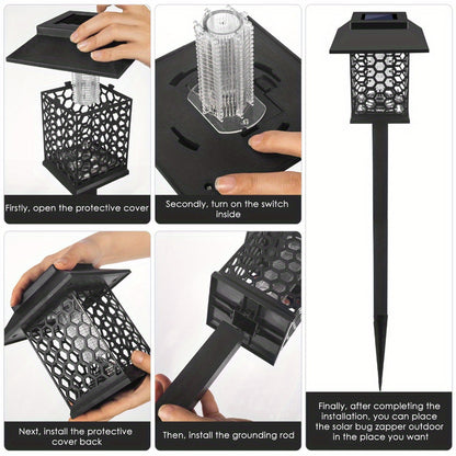 Solar Bug Zapper Outdoor Stake Light – IP44 Waterproof Solar Powered Mosquito Killer Lamp for Yard, Garden, Patio & Pathway – 2 or 4 Pack
