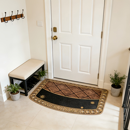 Heavy Duty Outdoor Door Mat Mud Scraper Non-Slip Water Absorbent Rubber Entrance Rug for Front Door Porch Patio Garage Courtyard Indoor Outdoor All Weather