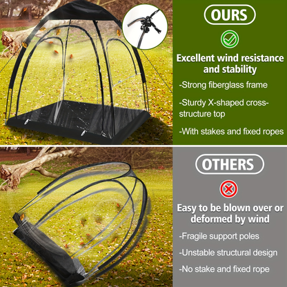 Waterproof Camping Tent 1-3 Person Transparent Oxford Rain Shelter