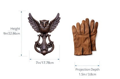 Cast Iron Owl Door Knocker Vintage Rustic Wrought Iron Door Handle Farmhouse Gate Pull Decorative Home Entryway Housewarming Gift