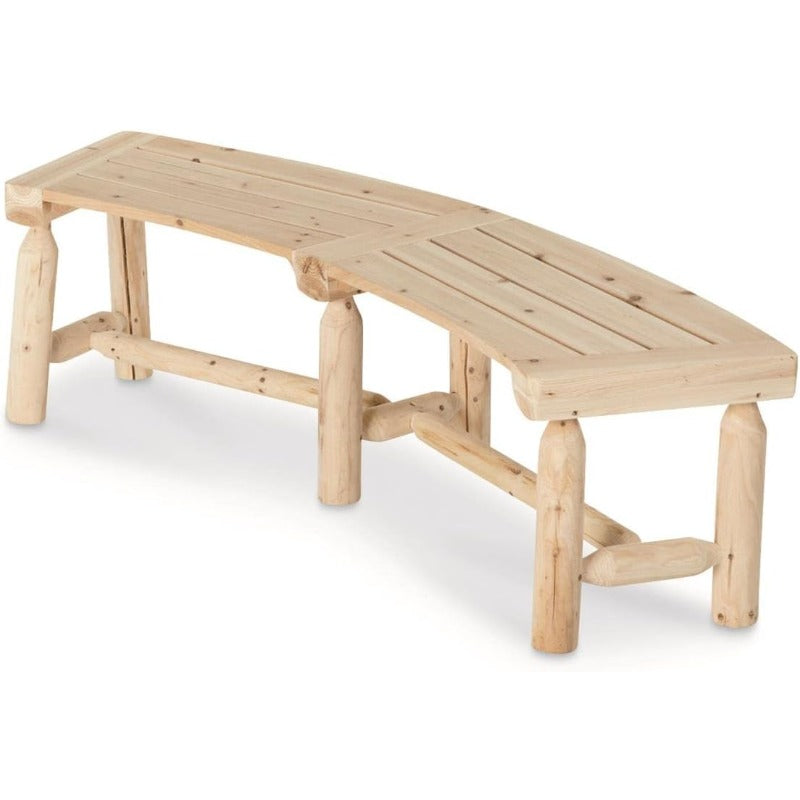 Curved Fire Pit Bench Outdoor - Rustic Softwood Log Seat for Backyard Bonfires, Cozy Fire Pit Gatherings & Patio Seating