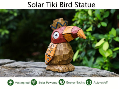 Solar Garden Statue – Tiki Woodpecker Bird Outdoor Light Sculpture for Patio, Pool & Yard Decor