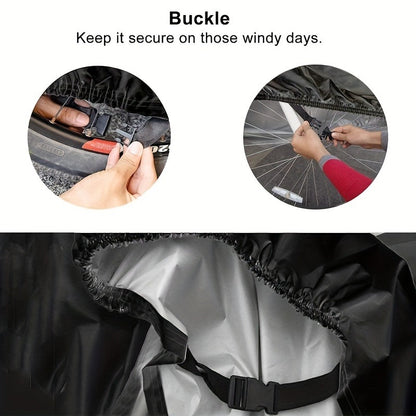 Waterproof Bike Cover for 2-3 Bikes – Heavy Duty Bicycle Cover with Lock Hole, UV & Rain Protection for Mountain, Road & Electric Bikes, Outdoor Use