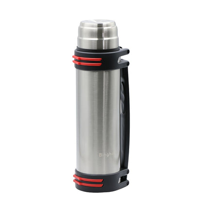 Insulated Water Bottle 2000ml 67oz Stainless Steel Vacuum Flask with Cup Handle Strap BPA Free Wide Mouth Hot Cold Drinks Camping Hiking Sports Gym Travel Gift