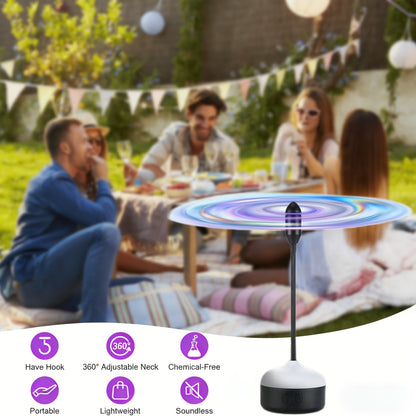 Mosquito Repellent Fan with Light – Portable Desktop Bug Repeller, Quiet USB Insect Repellent Fan for Indoor Outdoor Use, Patio Dining Table Kitchen Restaurant Party Camping Pest Control