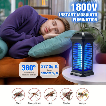 Bug Zapper Indoor Plug-In Electric Mosquito Killer with UV Light Trap & Dual Grid – Safe for Pets, No Chemicals, Home & Backyard Insect Catcher