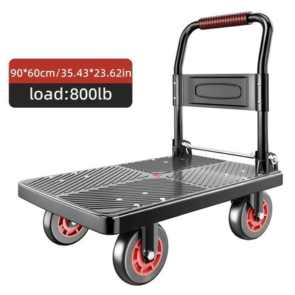 Folding Flat Cart Heavy Duty 660-800 lbs Capacity Silent Swivel Wheels Moving Hand Truck