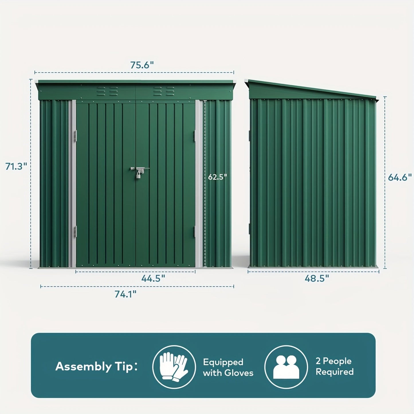 Metal Storage Shed Outdoor Garden Shed with Lockable Door – Weatherproof