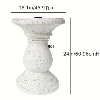Outdoor Umbrella Side Table with Hole – Concrete Patio Table for Porch Poolside Picnic, Modern Durable Coffee Table