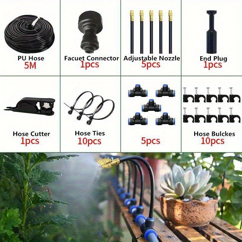 Drip Irrigation Kit Automatic Watering System Garden Sprinkler Misting Atomization Hose 5m–20m