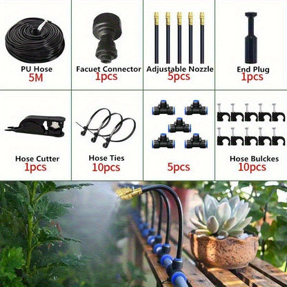 Drip Irrigation Kit Automatic Watering System Garden Sprinkler Misting Atomization Hose 5m–20m