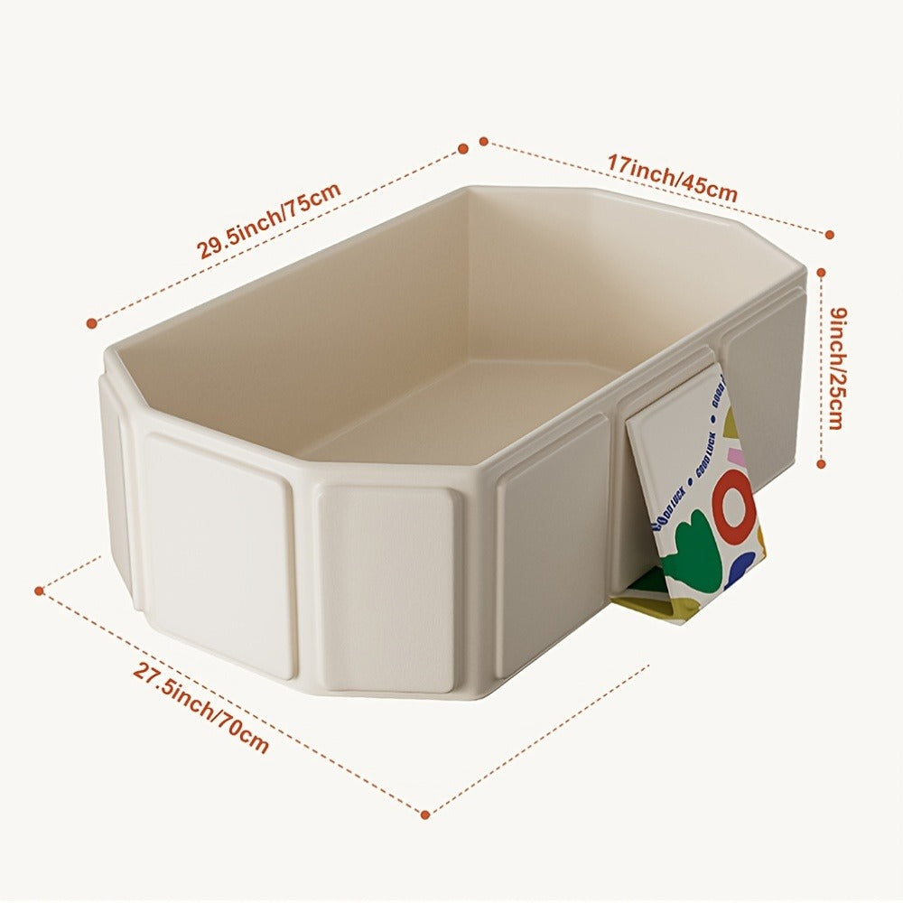 Foldable Baby Bathtub Portable Newborn Infant Tub with Drain Hole, Anti-Slip Base & Durable Multi-Functional Design for Home Travel Use, Ideal Baby Shower Gift