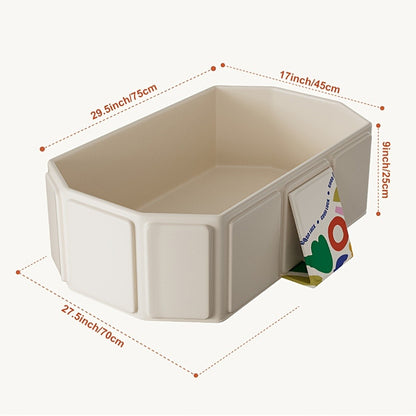Foldable Baby Bathtub Portable Newborn Infant Tub with Drain Hole, Anti-Slip Base & Durable Multi-Functional Design for Home Travel Use, Ideal Baby Shower Gift