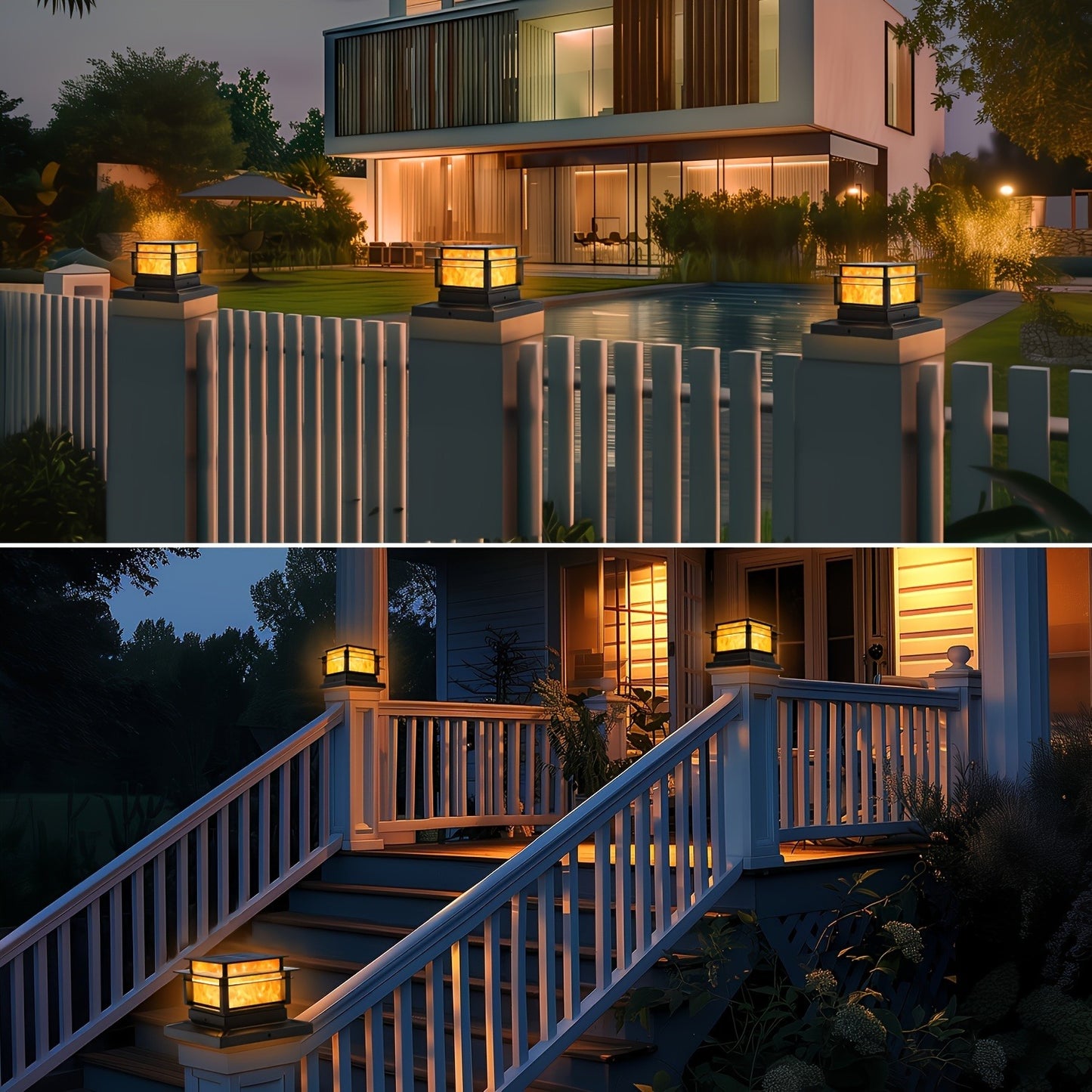 Solar Column Cover Light 6 Pack – LED Fence Post Cap Lights