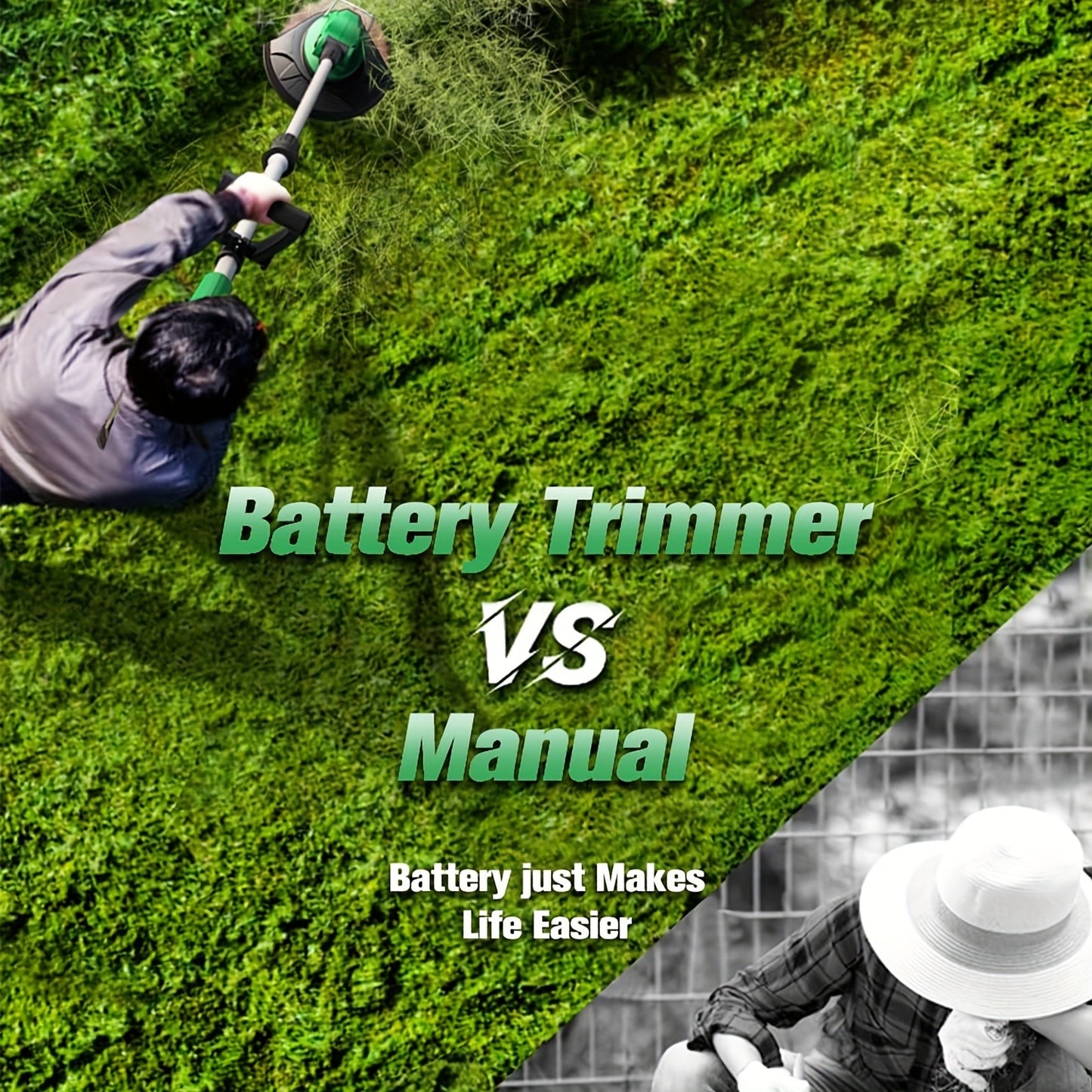 String Trimmer Cordless 2-in-1 Weed Wacker & Lawn Edger with Wheels – KIMO Brushless Motor 20000 RPM, 12" Cutting Width, 2x 2.0Ah Batteries, Lightweight for Yard Garden Patio & Landscaping