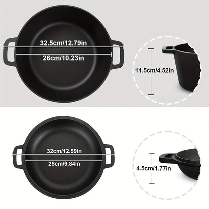 Cast Iron Dutch Oven Pre-Seasoned with Lid – Deep Pot for Bread Baking, Camping, BBQ & Stove | Double Handle, Silicone Lid, Scraper & Stand Included