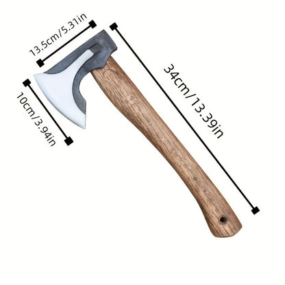 Splitting Axe Forged Carbon Steel 15.6-Inch with Handcrafted Wooden Grip, Professional Backyard Hatchet for Wood Chopping, Gardening and Camping — Single or 2-Pack