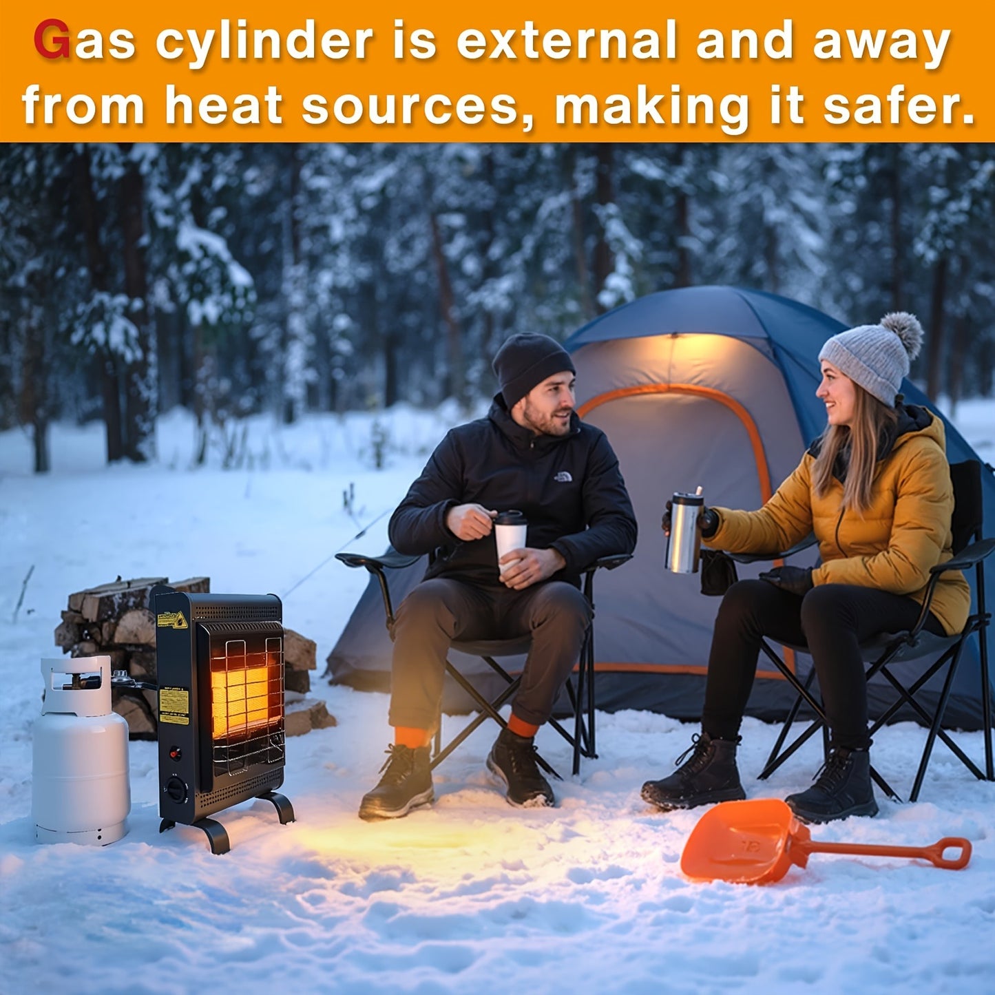 Infrared Propane Heater 18,000 BTU Indoor & Outdoor, Cabinet Heater with ODS & Tip-Over Protection, 3 Heat Modes, 450 Sq Ft Coverage, 69-Hr Burn – Patio, Garage, Camping, Greenhouse