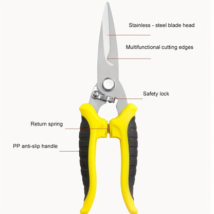 Pruning Shears 6-Piece Set | Heavy Duty Stainless Steel Garden Scissors Ergonomic Anti-Slip Handle | Fruit Picking Lawn Bonsai Branch Cutting Tool Gift