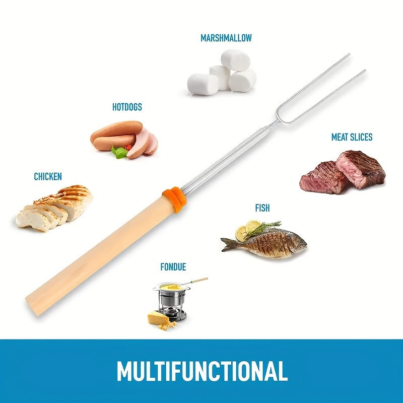 Marshmallow Roasting Sticks 12-Pack Extendable Stainless Steel + Bag