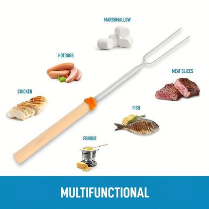Marshmallow Roasting Sticks 12-Pack Extendable Stainless Steel + Bag